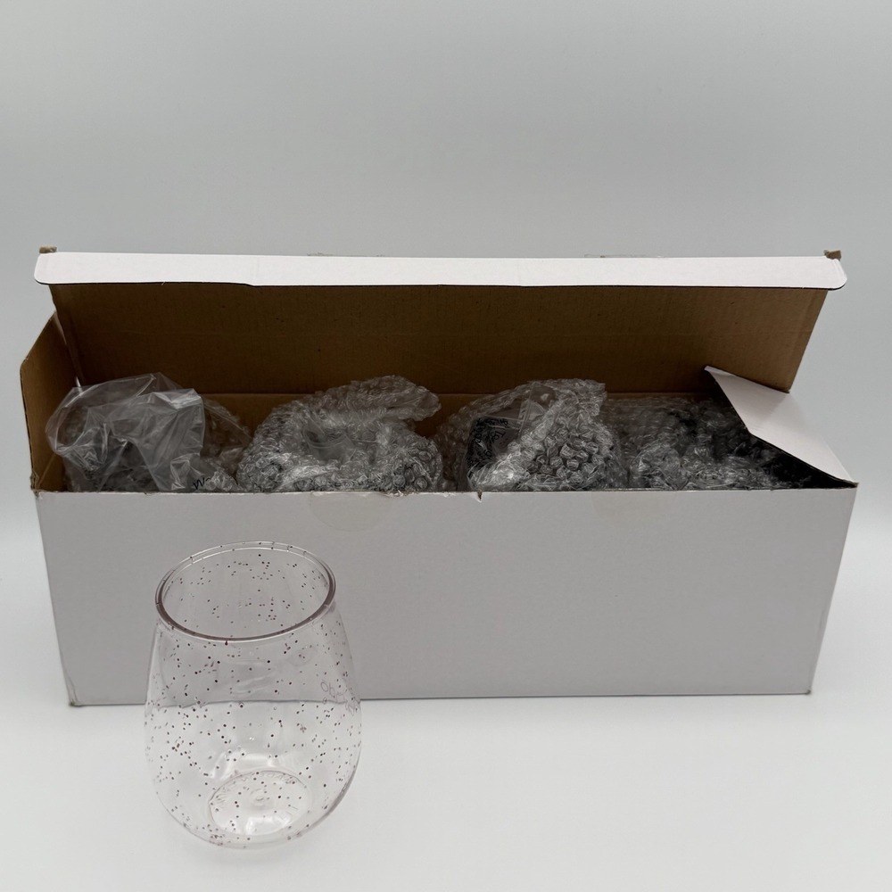 ban.do Acrylic‎ Stemless Wine Glasses Set of 4 Confetti Dots
